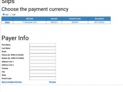 University fees