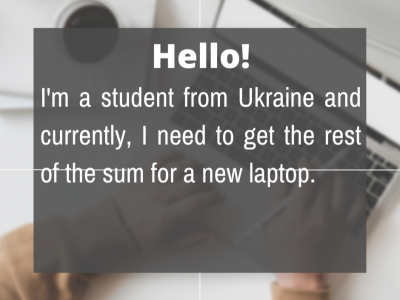 Ukrainian student needs a laptop for study