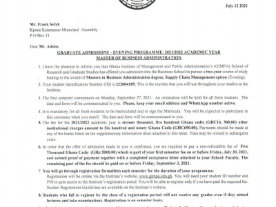 Help to pay for my admission